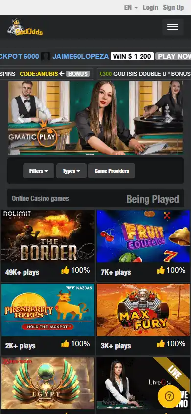 God Odds Casino screenshot 5