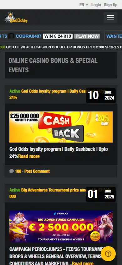 God Odds Casino screenshot 6