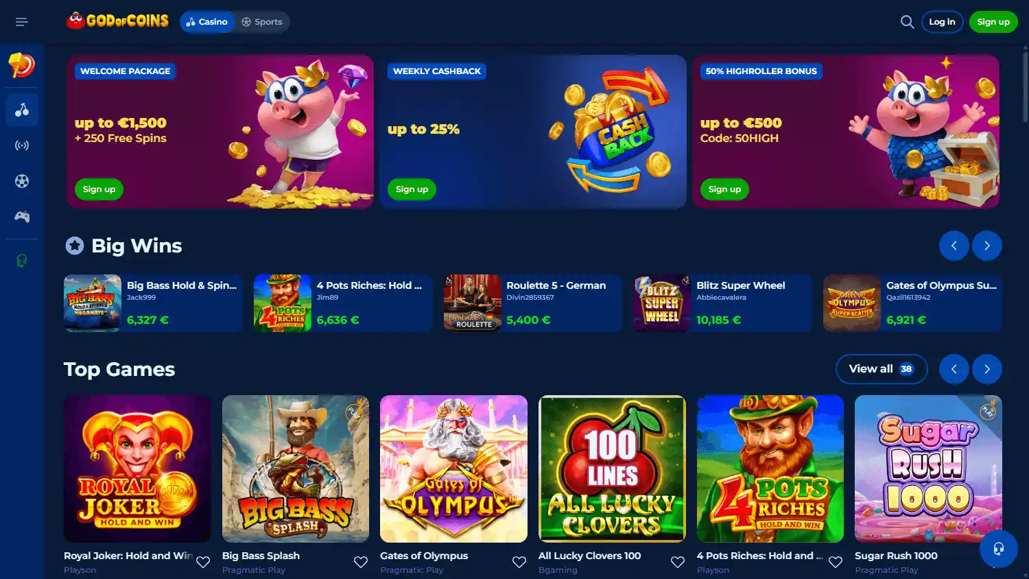 God of Coins Casino screenshot 1
