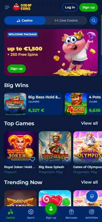 God of Coins Casino screenshot 4