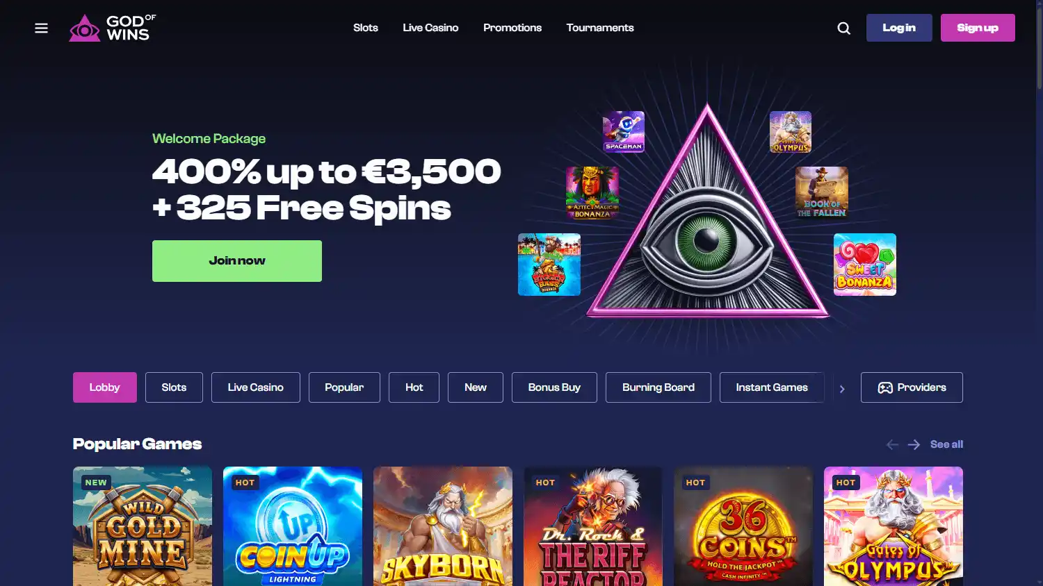 God of Wins Casino screenshot 1