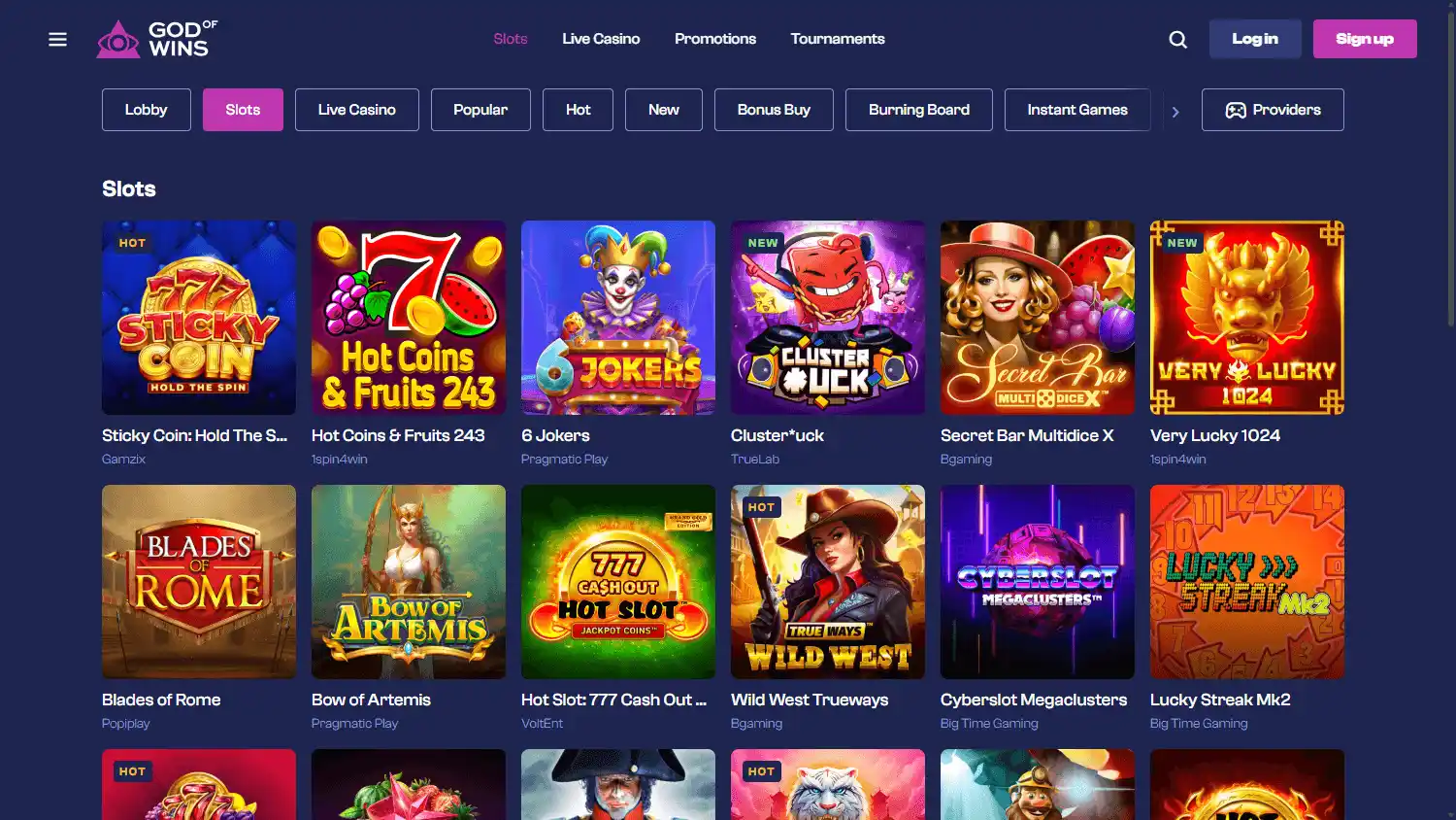 God of Wins Casino screenshot 2