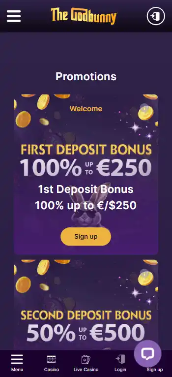 Godbunny Casino screenshot 6