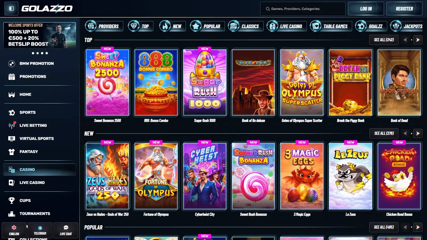 Golazzo Casino screenshot 2