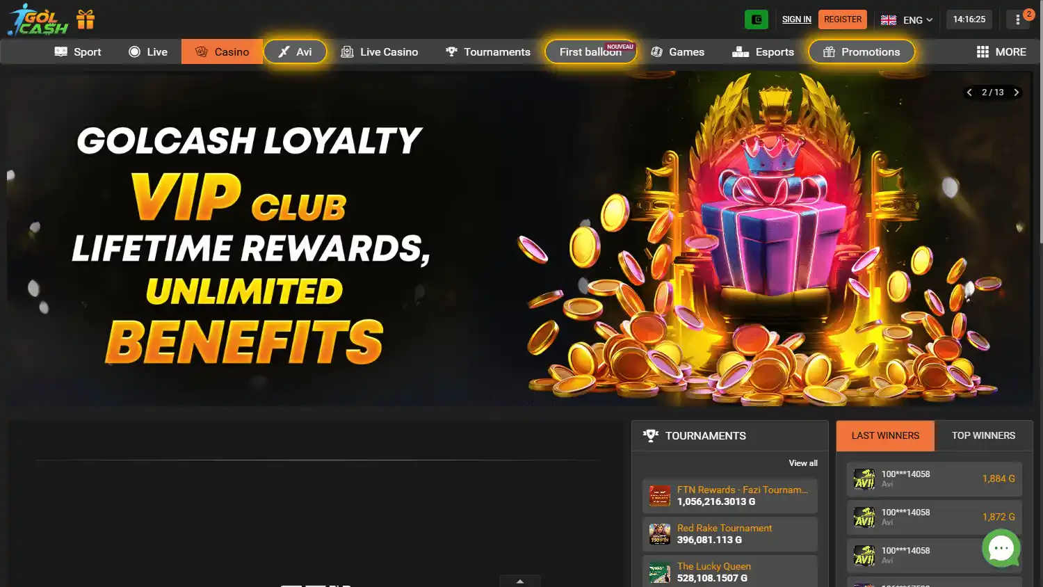Golcash Casino screenshot 2