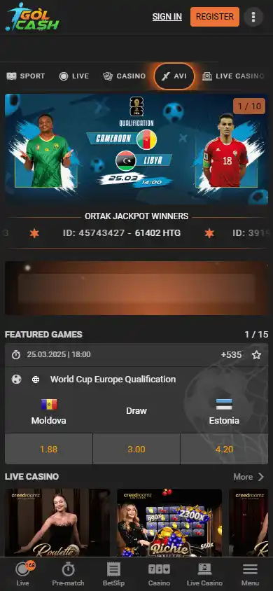 Golcash Casino screenshot 4