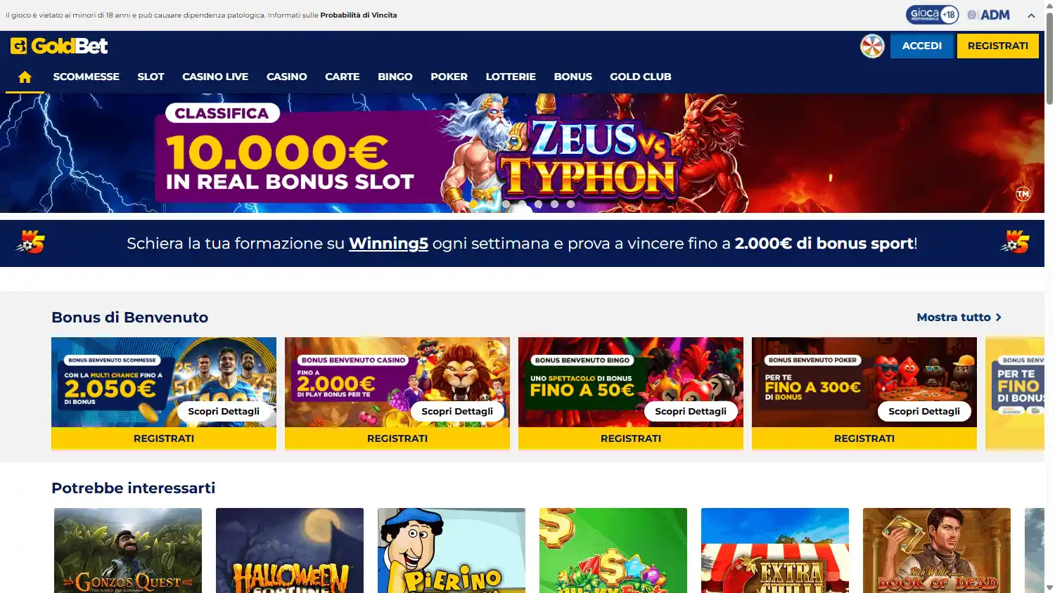 GoldBet Casino IT screenshot 1