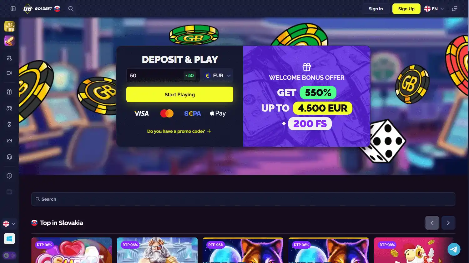 Goldbet Casino screenshot 1