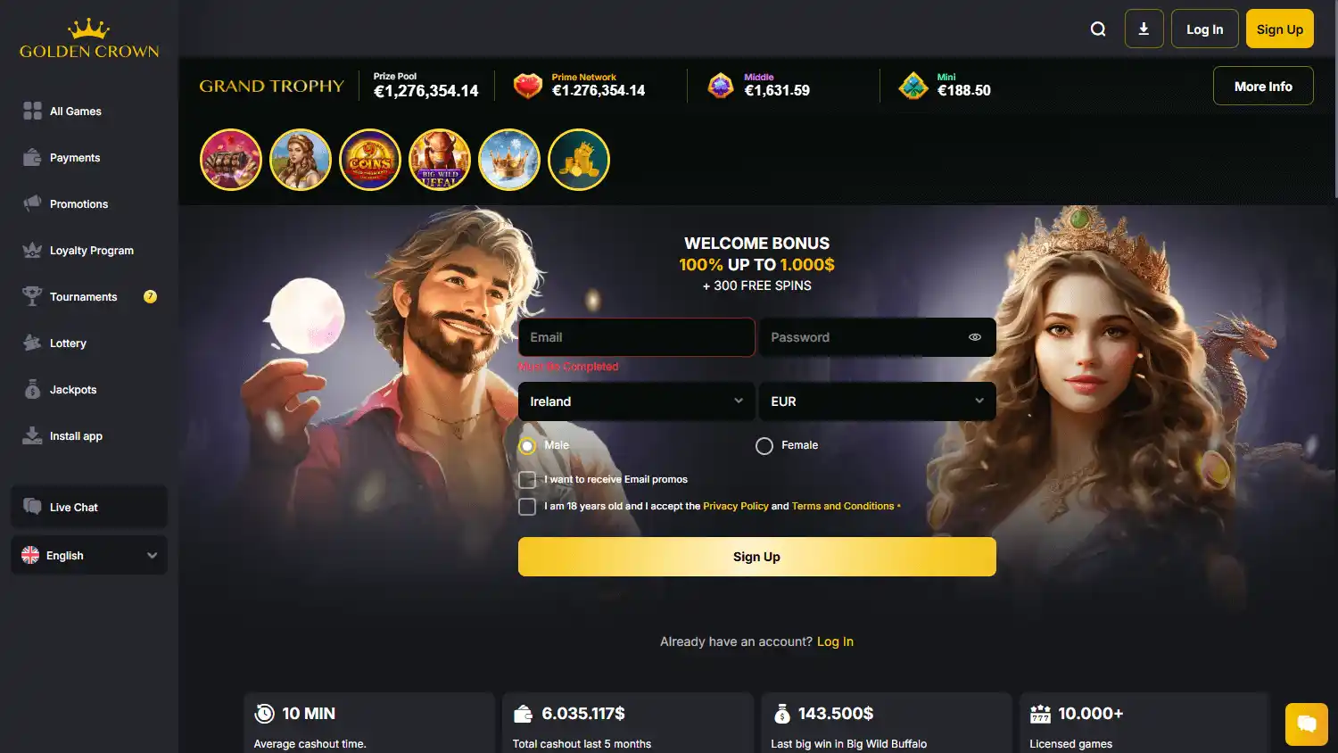 Golden Crown Casino screenshot 1