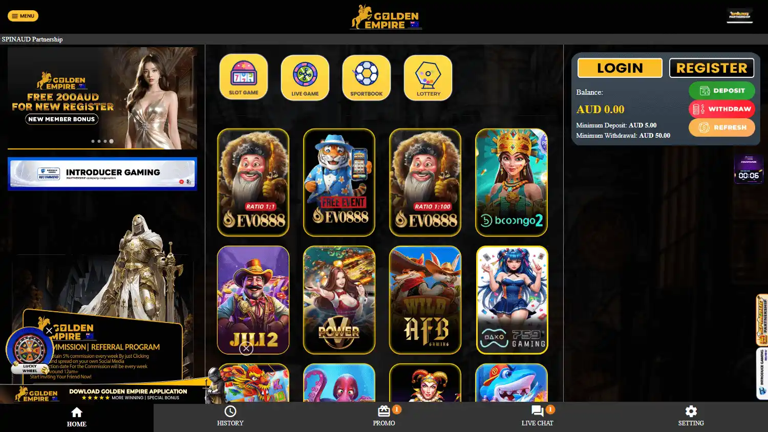 Golden Empire Casino screenshot 1