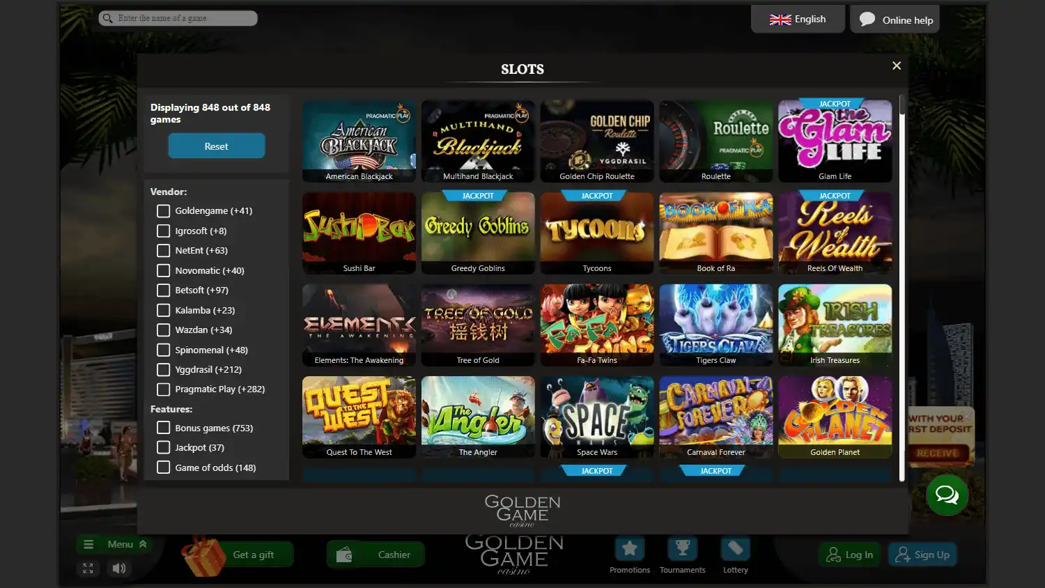 Golden Game Casino screenshot 2
