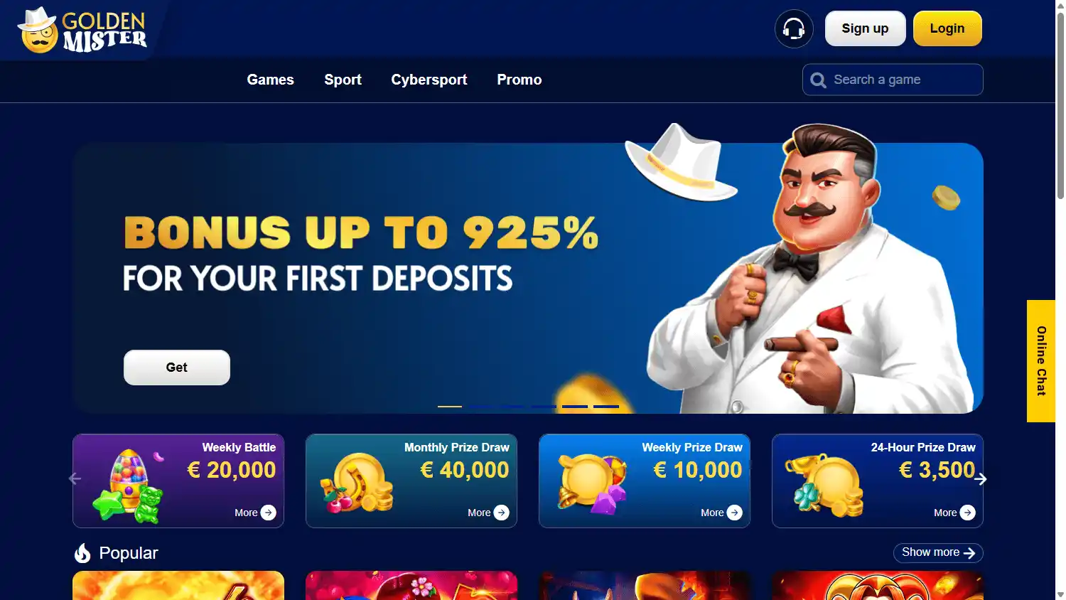 Golden Mister Casino screenshot 1