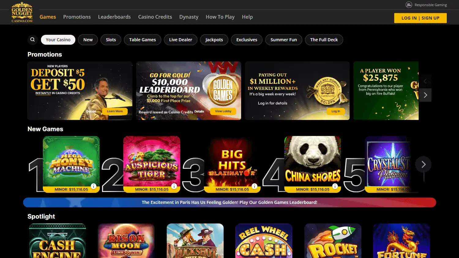 Golden Nugget Online Casino screenshot 2