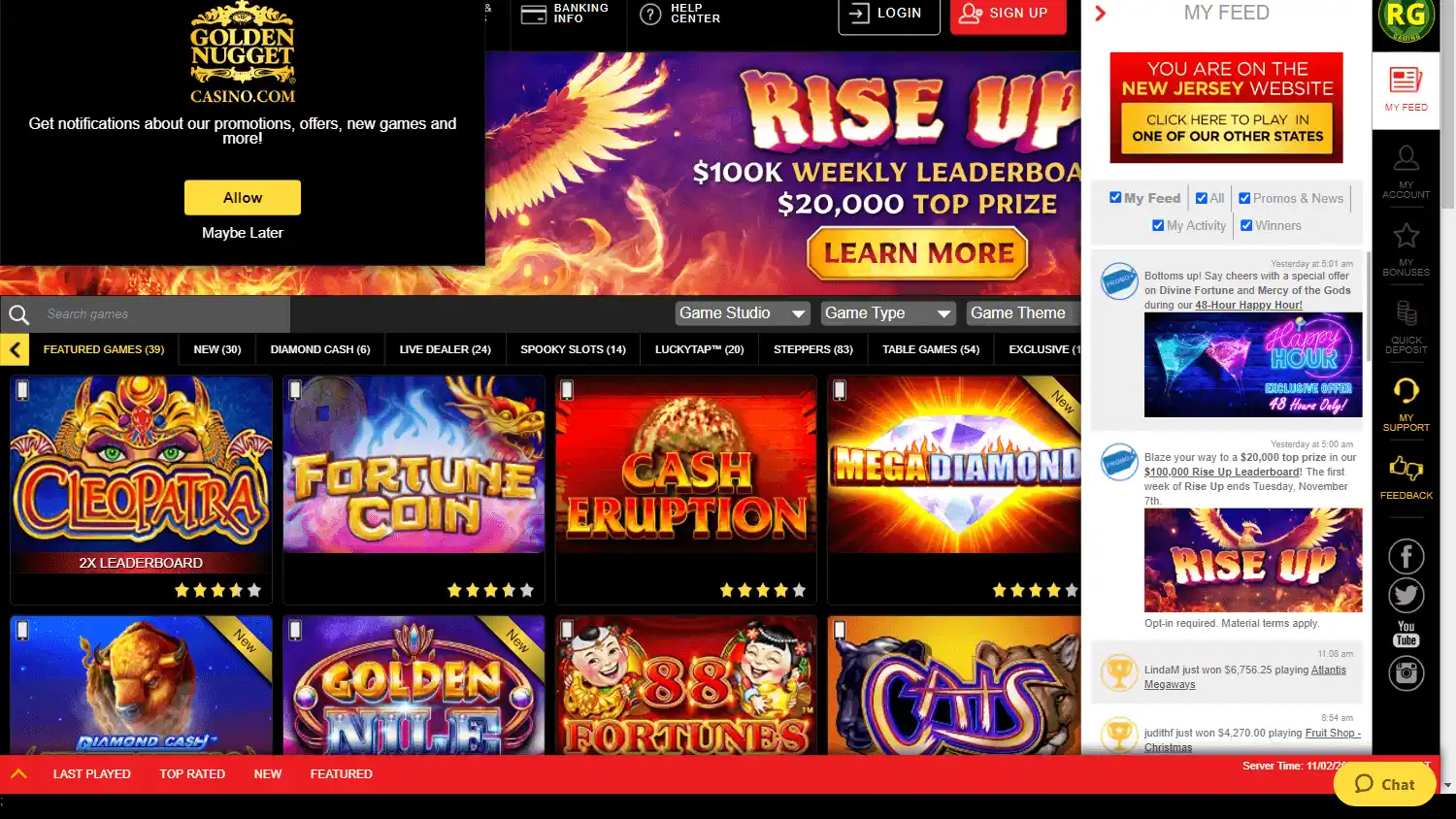 Golden Nugget Online Casino screenshot 1
