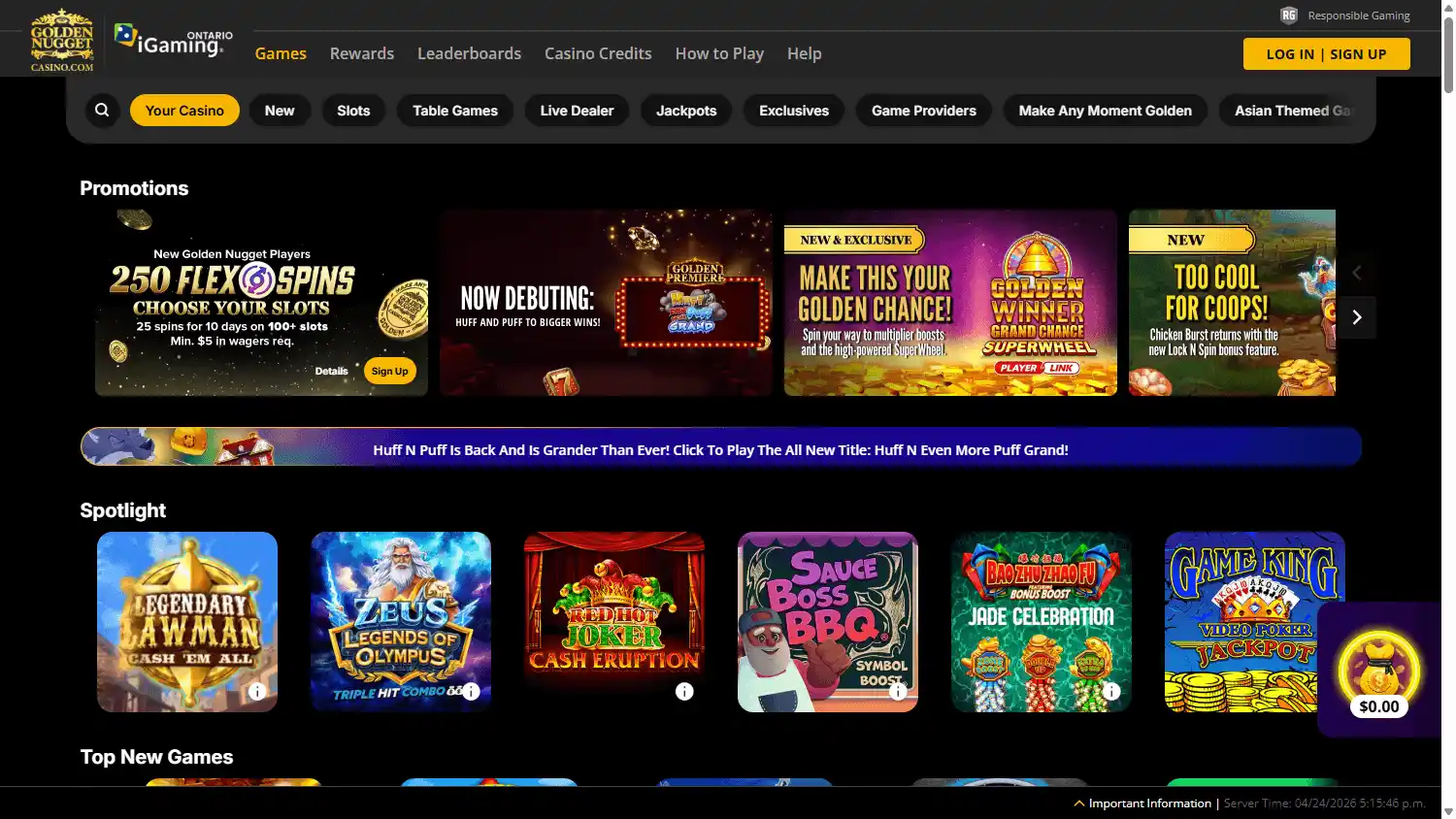 Golden Nugget Online Casino screenshot 1