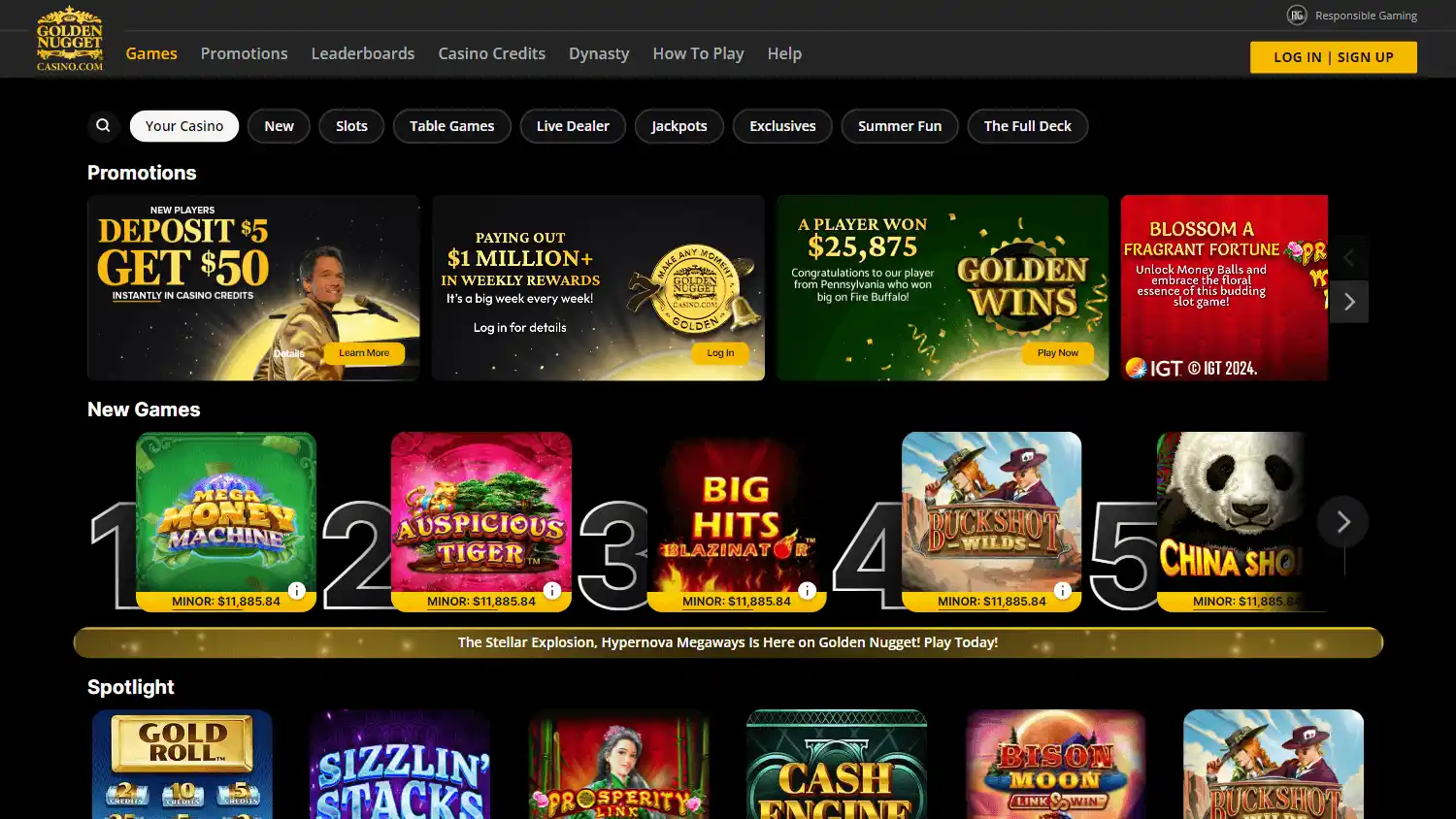 Golden Nugget Online Casino screenshot 1