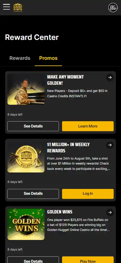 Golden Nugget Online Casino screenshot 3