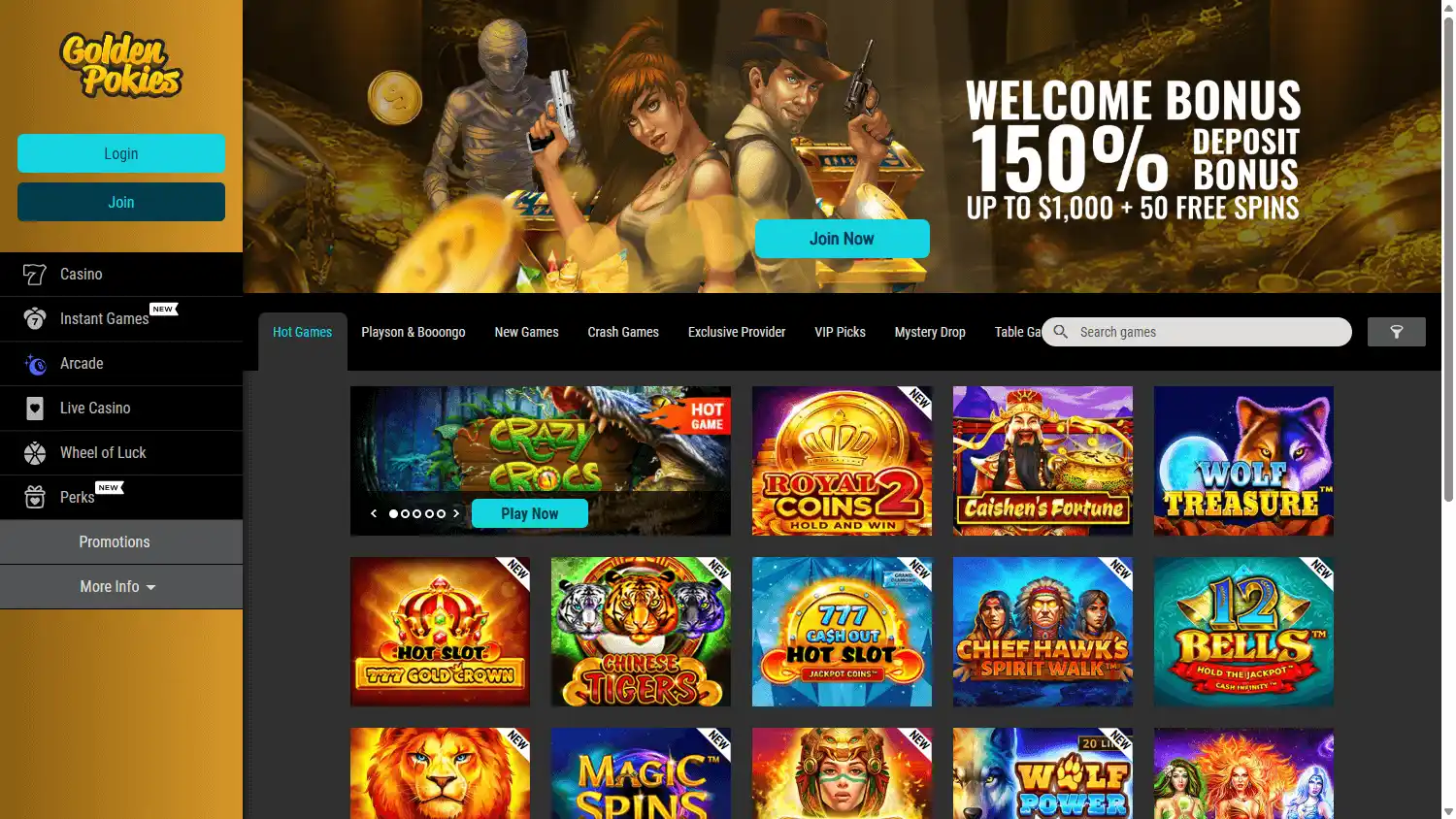 Golden Pokies Casino screenshot 1