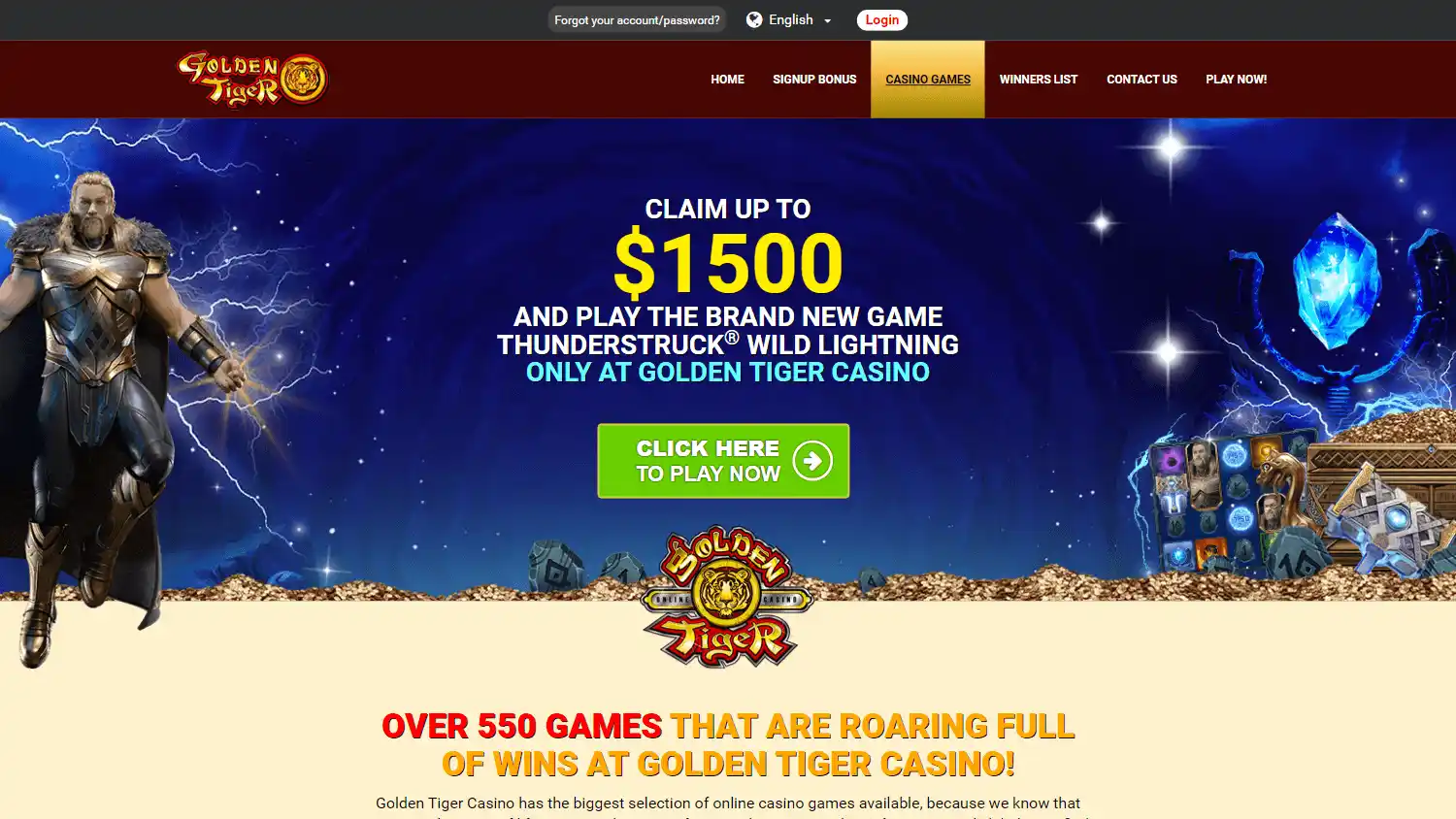 Golden Tiger Casino UK screenshot 3