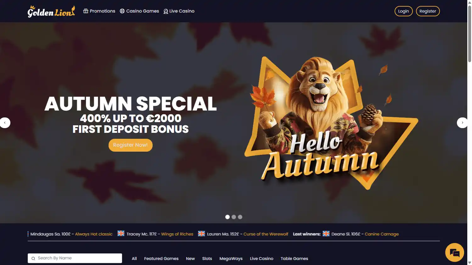 GoldenLion.bet Casino screenshot 1