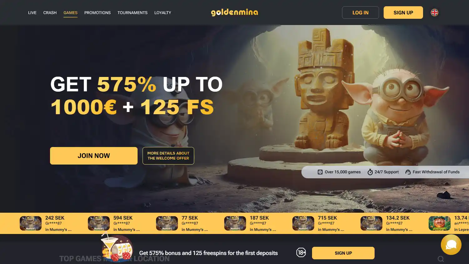 Goldenmina Casino screenshot 1