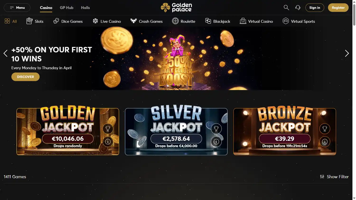 GoldenPalace.be Casino screenshot 2