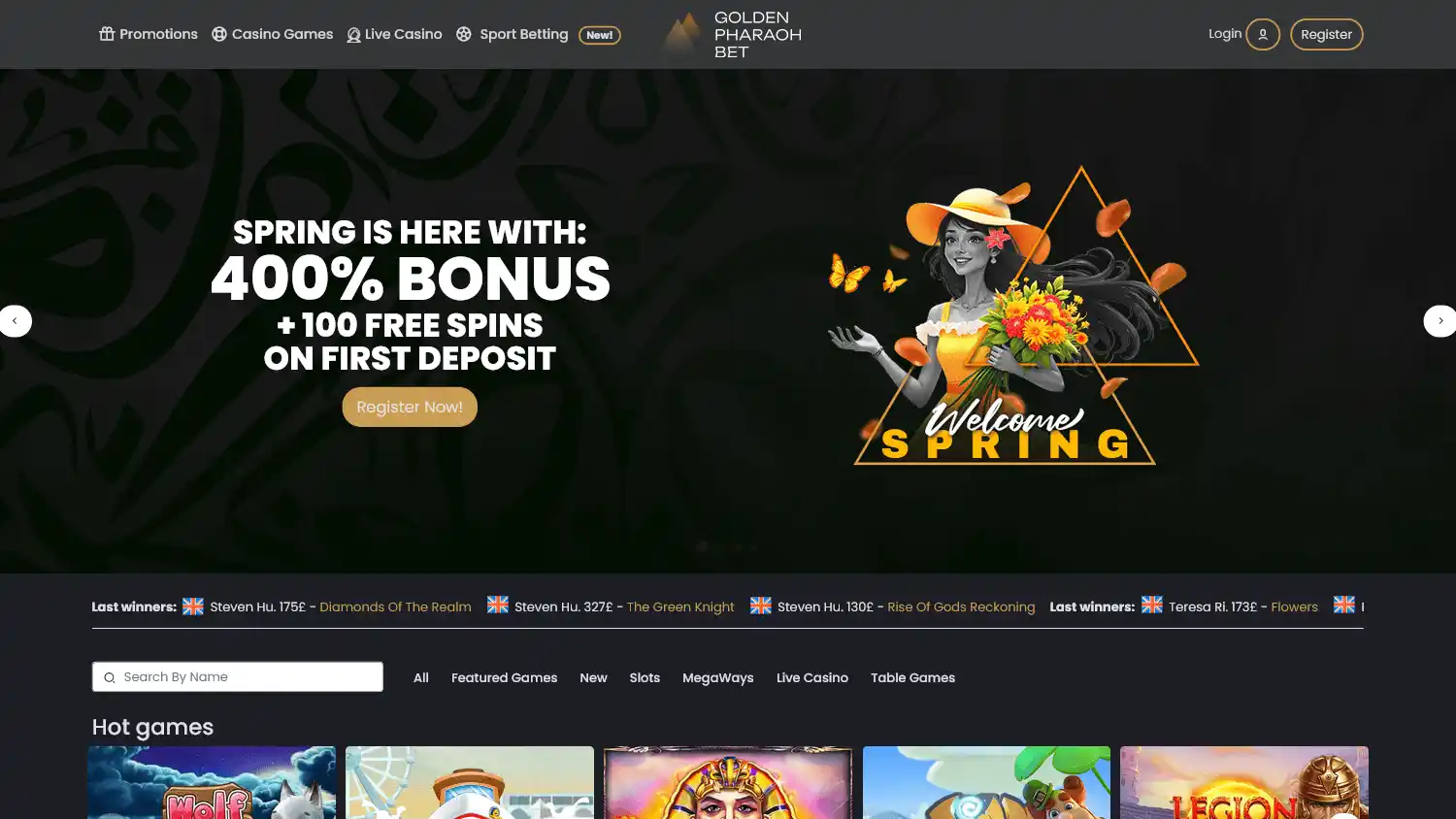 GoldenPharaoh Casino screenshot 1