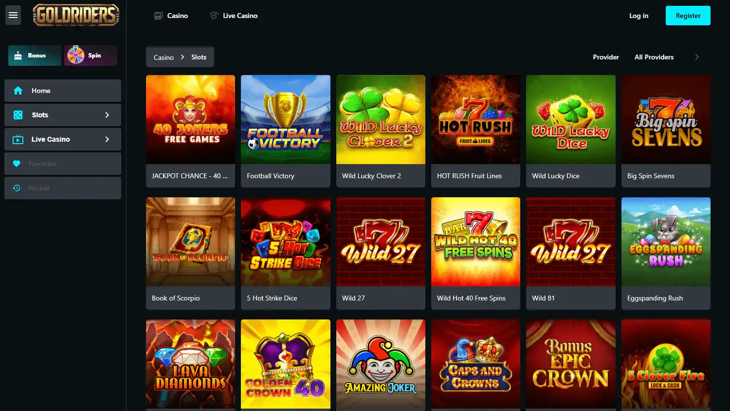Goldriders Casino screenshot 2