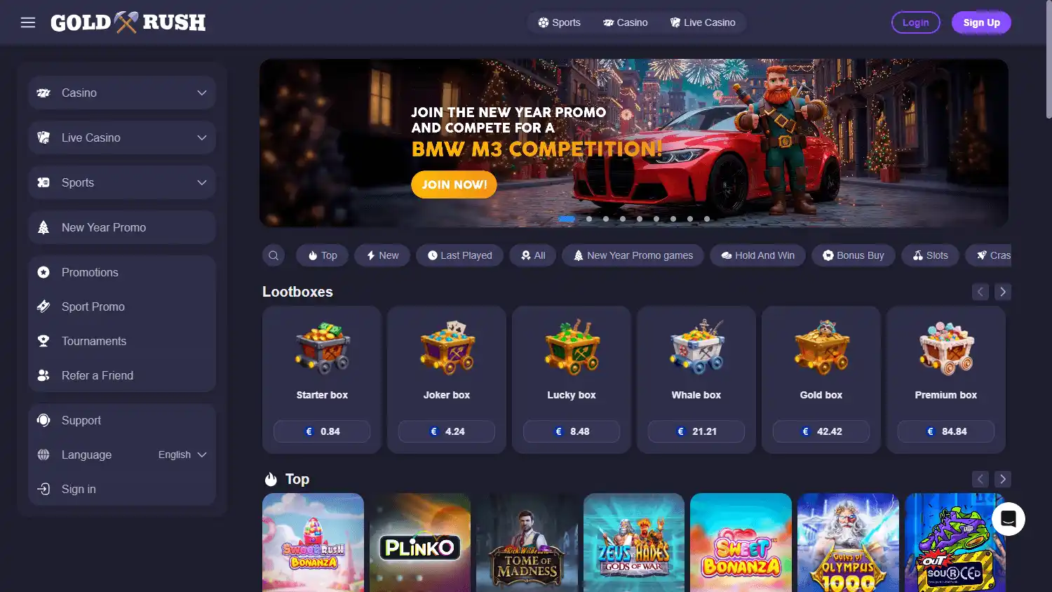 Goldrush.io Casino screenshot 1
