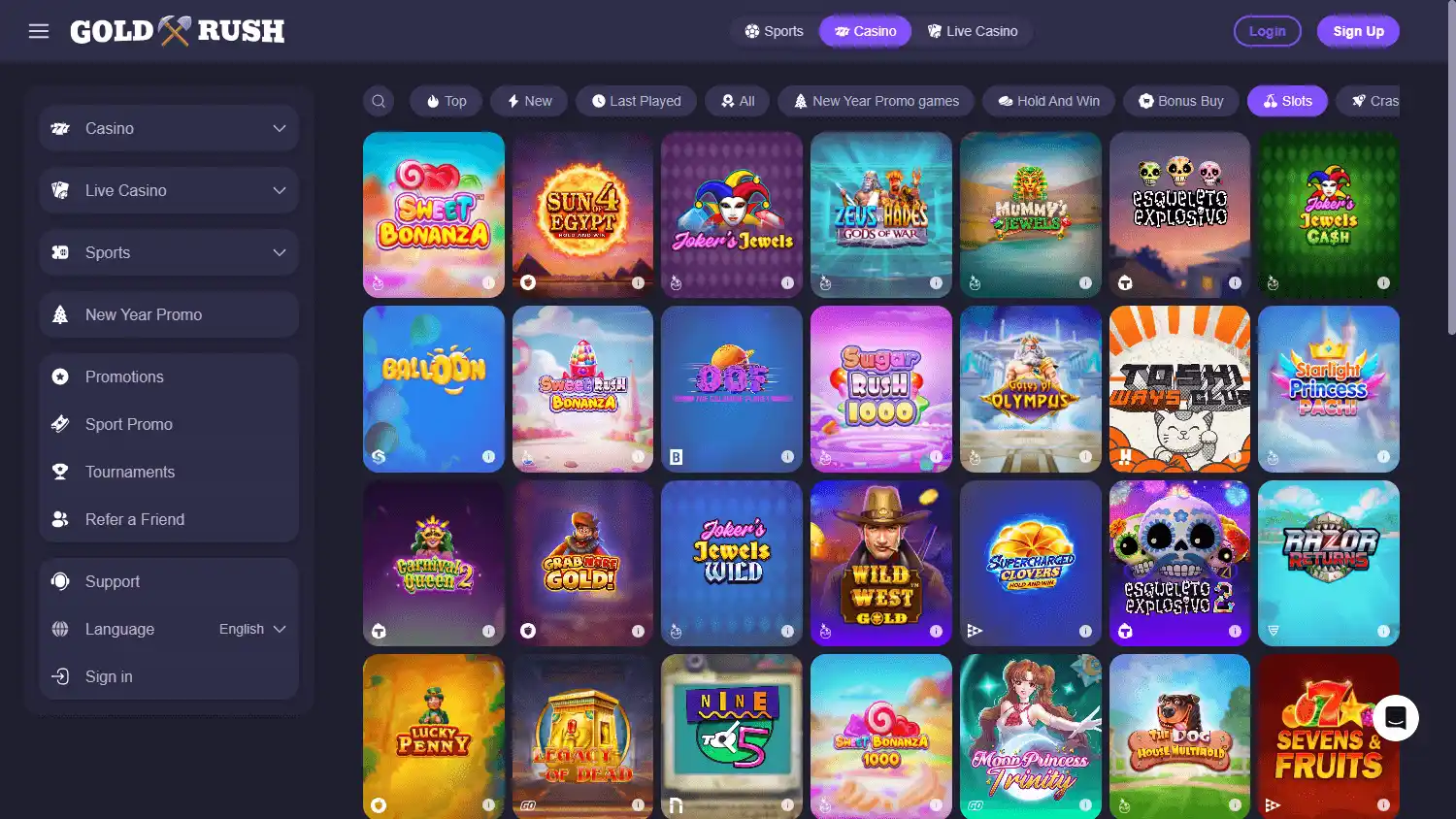 Goldrush.io Casino screenshot 2