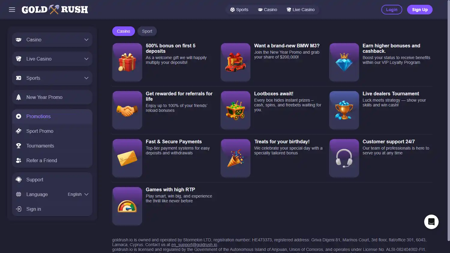 Goldrush.io Casino screenshot 3
