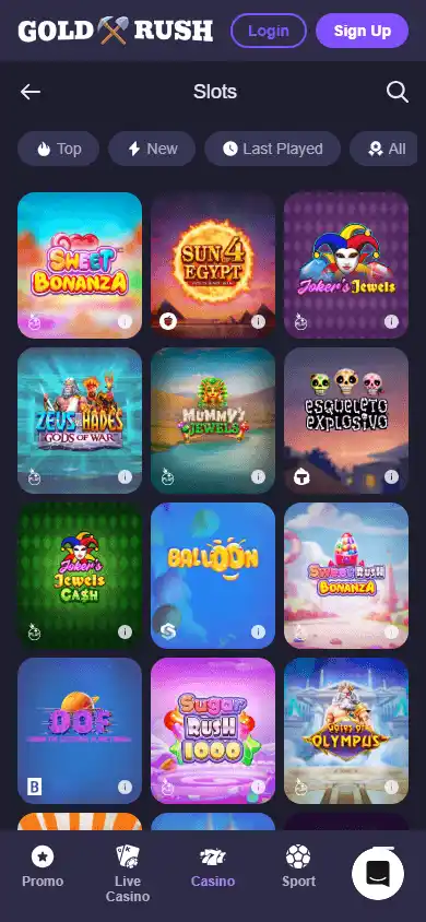 Goldrush.io Casino screenshot 5
