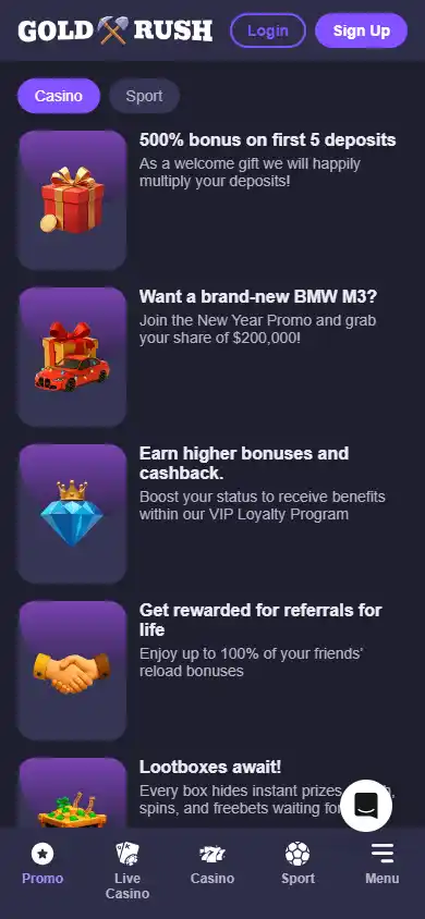 Goldrush.io Casino screenshot 6