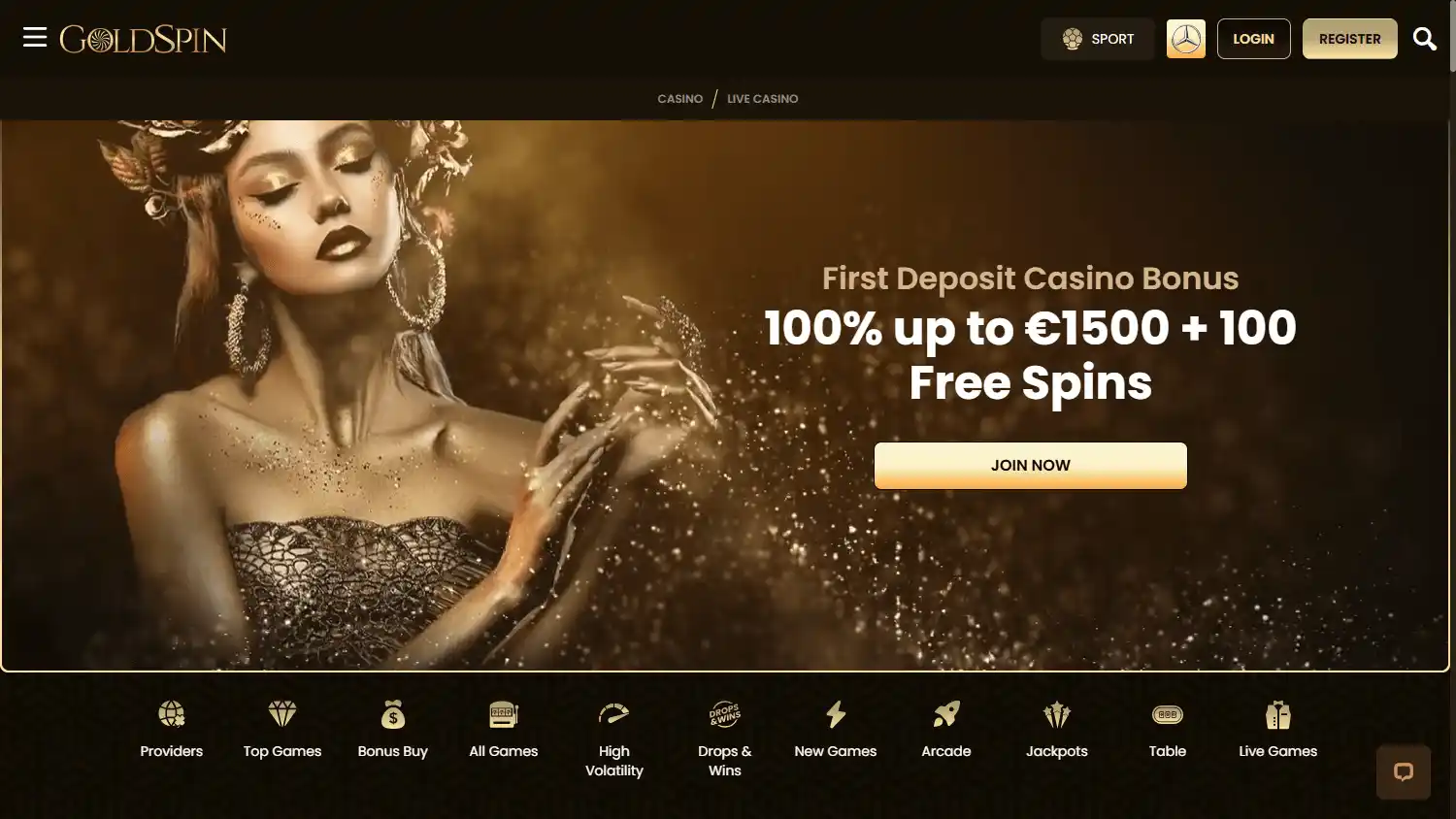 Goldspin Casino screenshot 1
