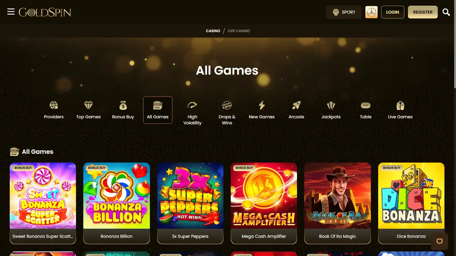 Goldspin Casino screenshot 2