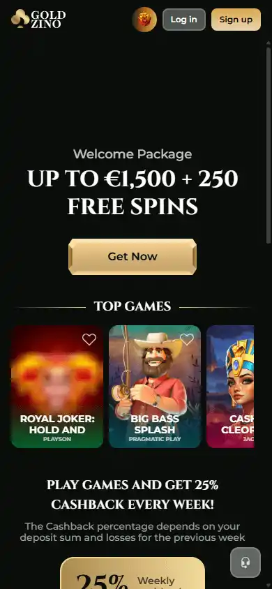 Goldzino Casino screenshot 2