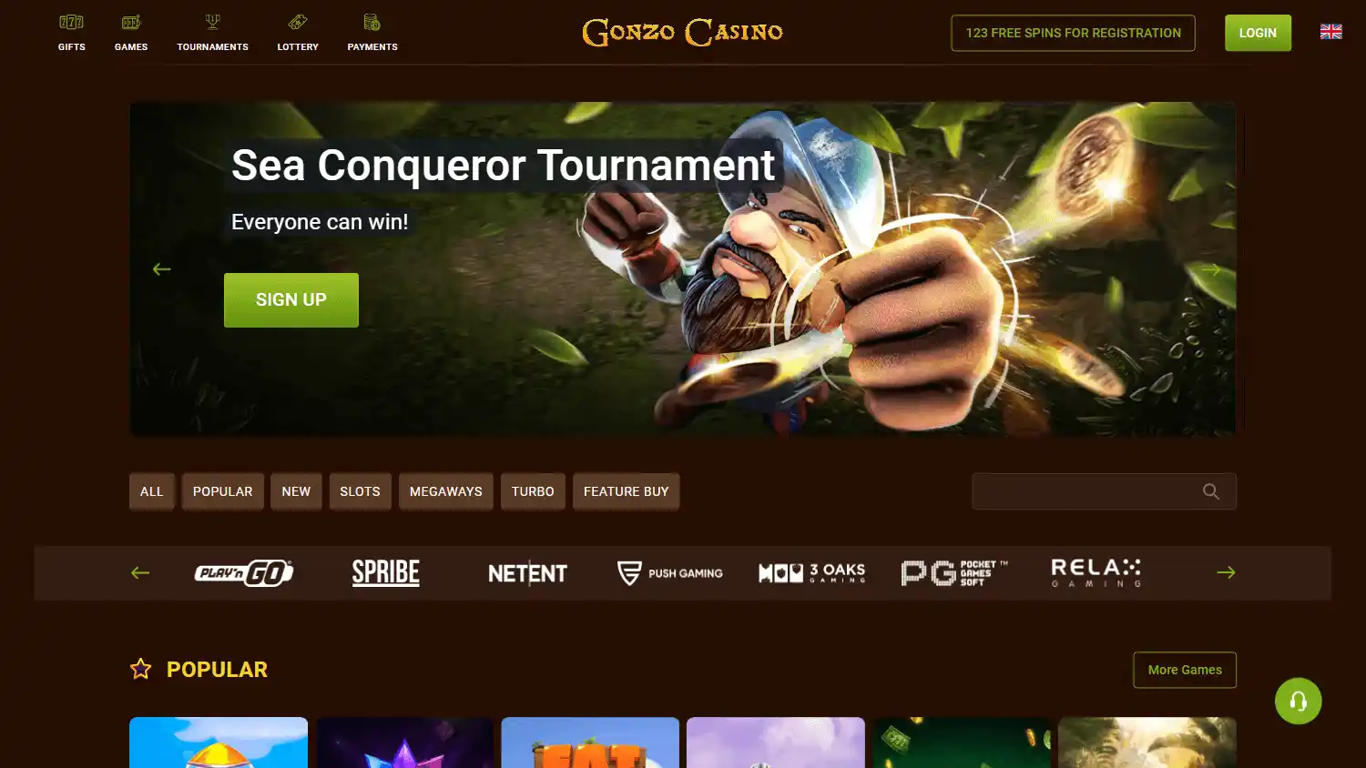 Gonzo Casino screenshot 1