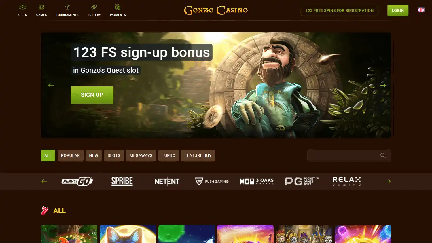 Gonzo Casino screenshot 2
