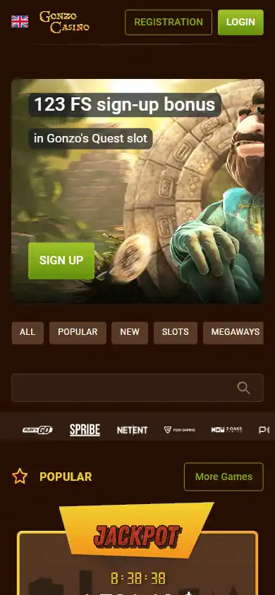 Gonzo Casino screenshot 4