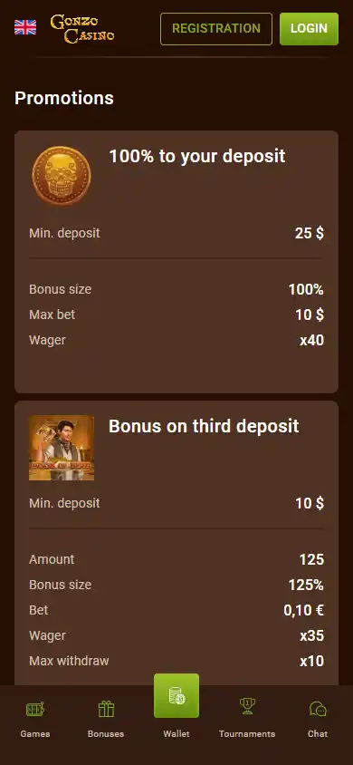 Gonzo Casino screenshot 6