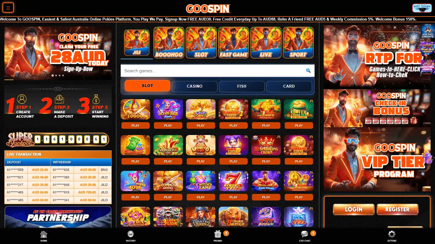 GOOSPIN Casino screenshot 1