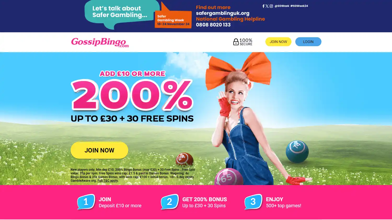 Gossip Bingo Casino screenshot 1
