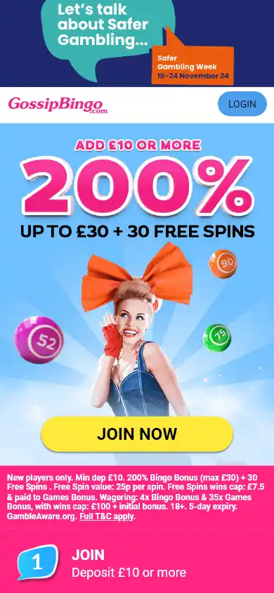 Gossip Bingo Casino screenshot 2