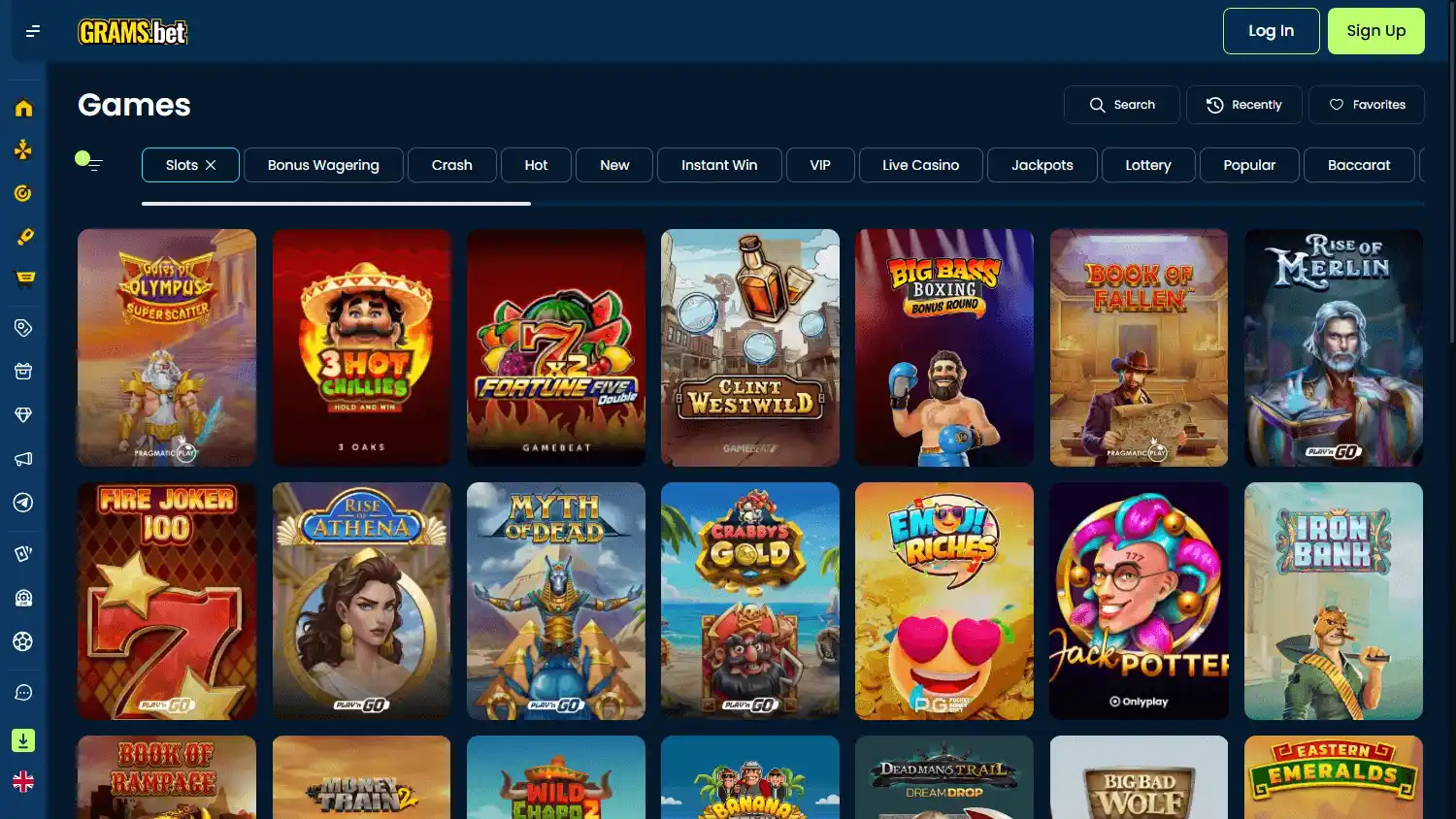 Grams.bet Casino screenshot 2