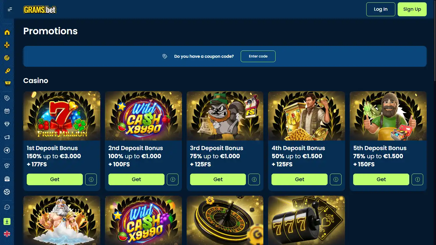 Grams.bet Casino screenshot 3