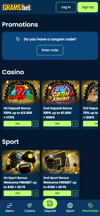Grams.bet Casino screenshot 6