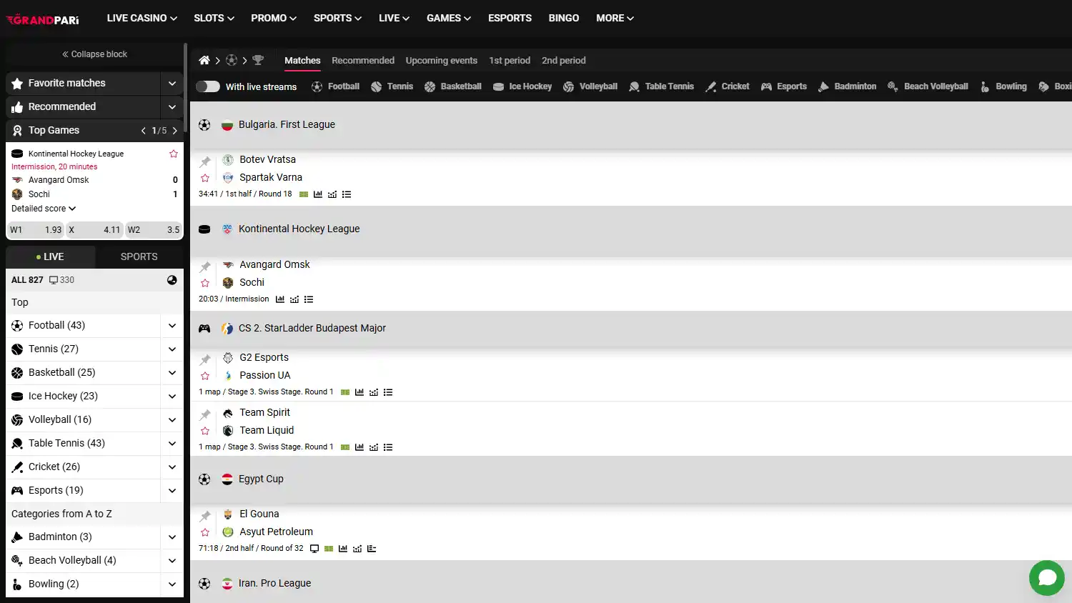 GrandPari Casino screenshot 1