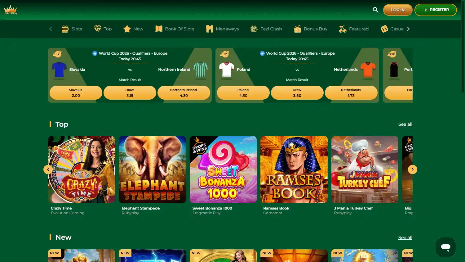 GrandWin Casino screenshot 1