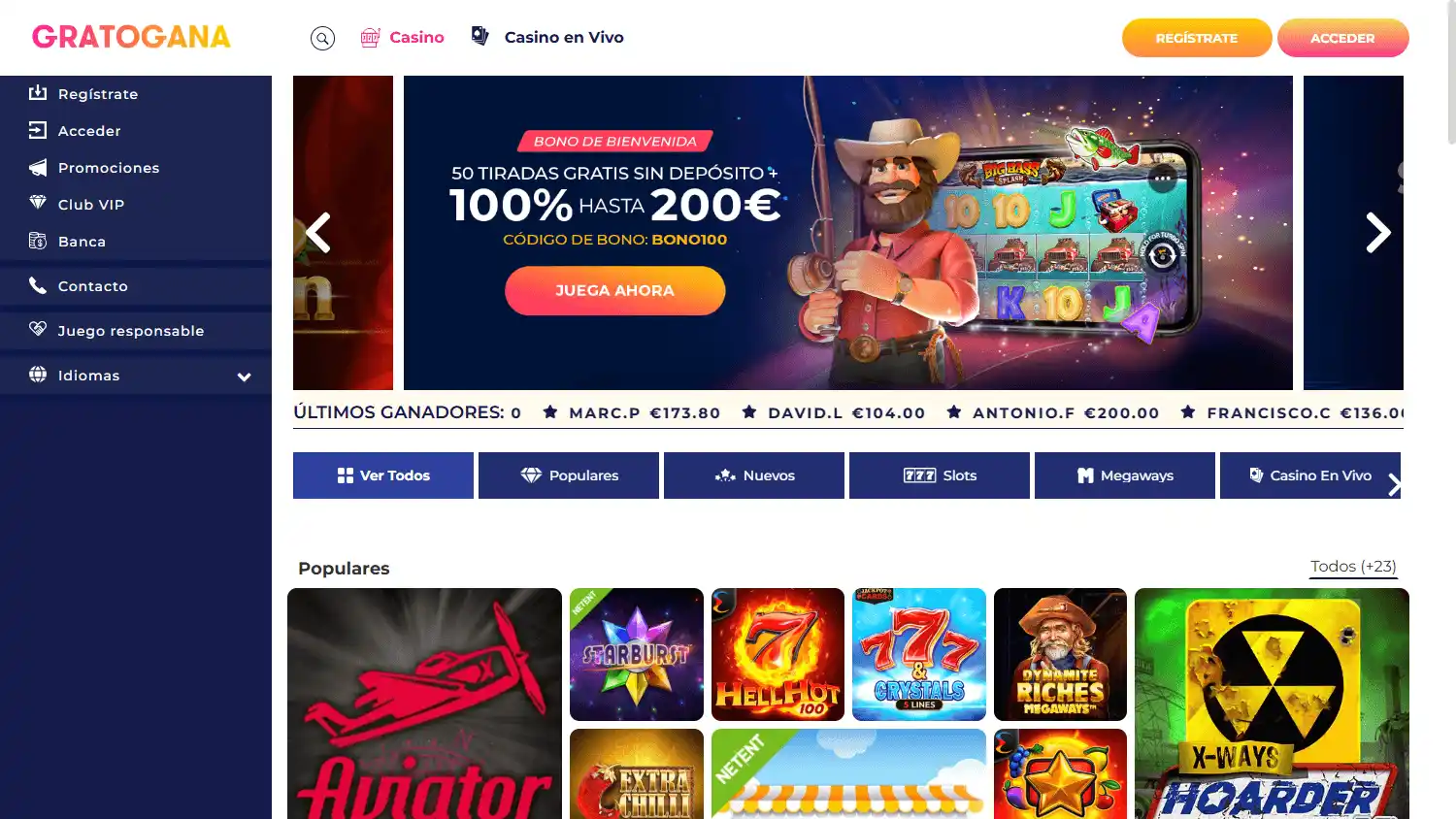 GratoGana Casino screenshot 1