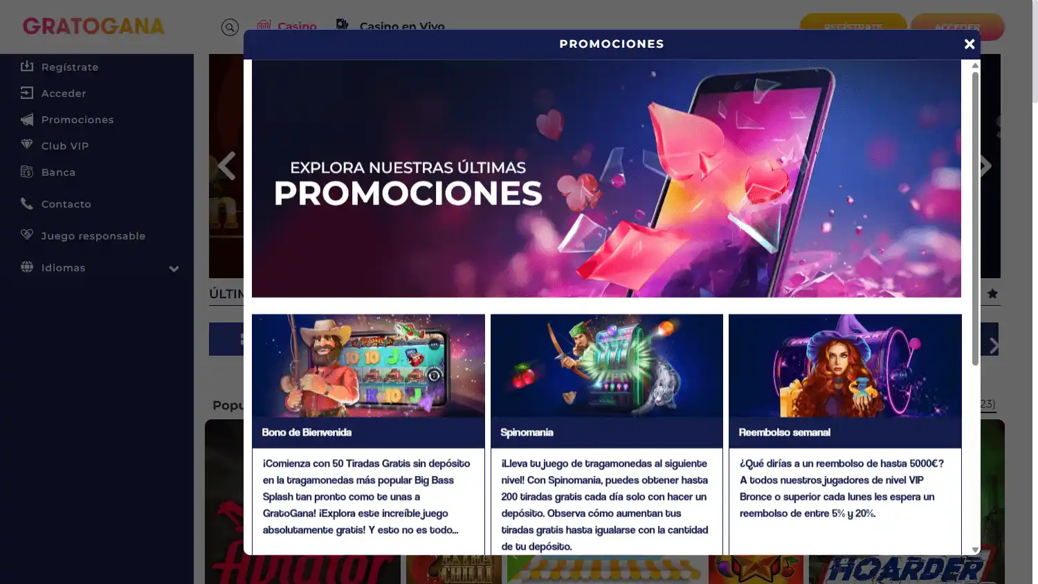 GratoGana Casino screenshot 2